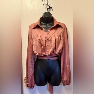 The Sang crop top tie blouse